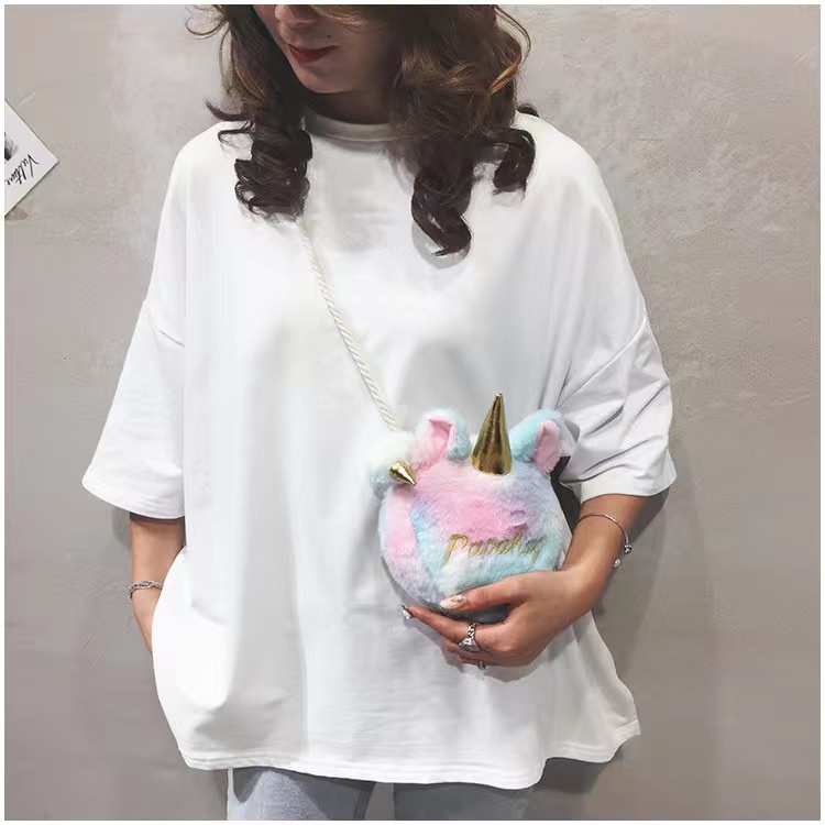 (COD)Tas Selempang  Wanita Fashion Motif Kartun Karakter Hewan unicorn Anak &amp; Dewasa