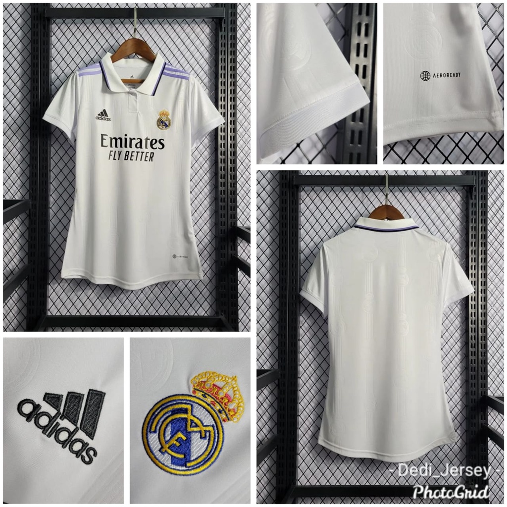 COD JERSEY LADIES WANITA CEWEK REAL MADRID HOME GRADE ORI IMPORT PREMIUM TOP QUALITY 2022 2023 NEW S