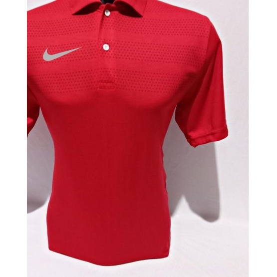 Kaos atasan pria berkerah, kaos kerah pria olahraga golf NK01 - HITAM LOG MERAH, M