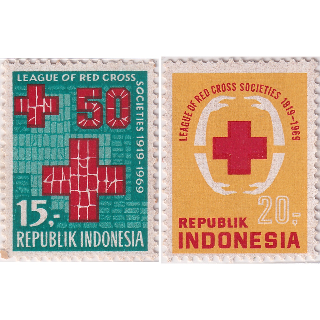 

Prangko Indonesia 1969 - The 50th Anniversary of League of Red Cross Societies