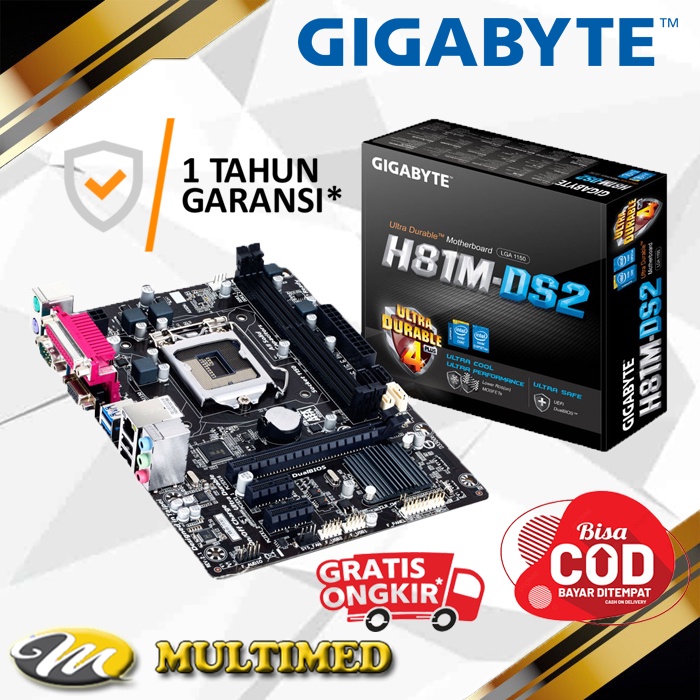 Mainboard Mobo Motherboard LGA 1150 H81 DDR3 Garansi 1 Tahun