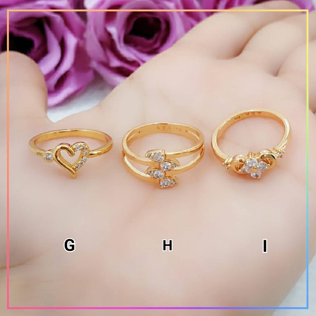 Cincin xuping cincin dewasa spiral daun permata perhiasan lapis emas gold A167
