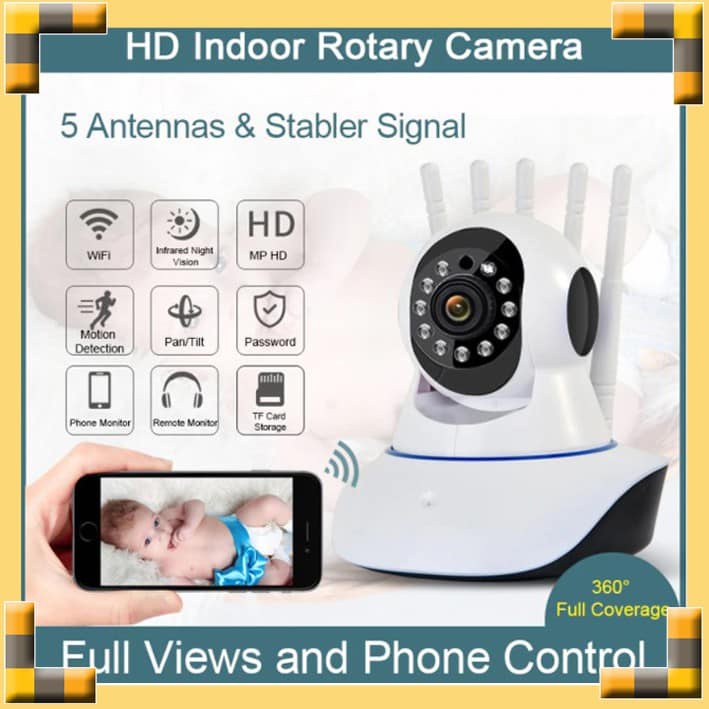 IP Camera CCTV WIRELESS Wifi 5 Antena 1080P aplikasi V380