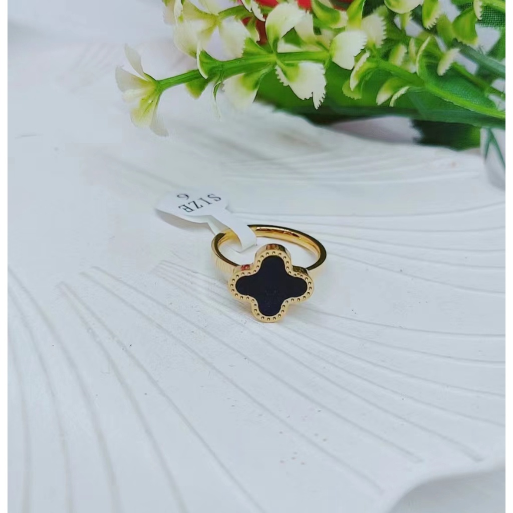 Cincin Titanium Mata Hitam Perhiasan Fashion W021