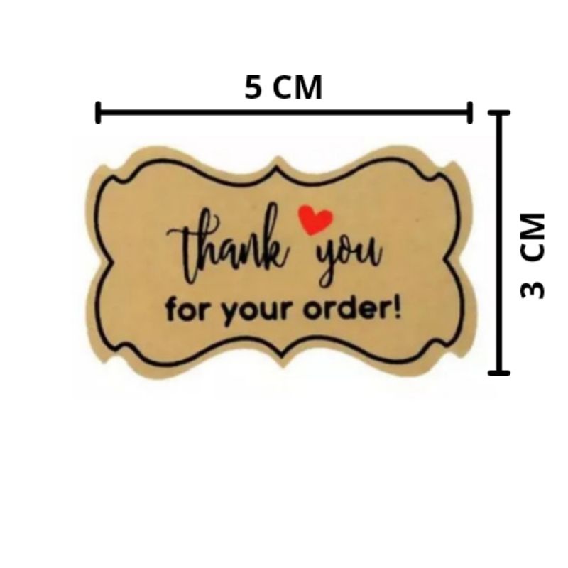 stiker kraft thank you | stiker label stiker makan | stiker kemasan