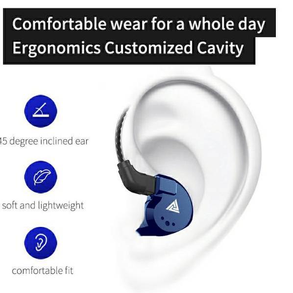 Terbaru QKZ VK8 with Mic Sport Gaming Hi-Res Earphones Hight Quality In-Ear Earbuds HIFI