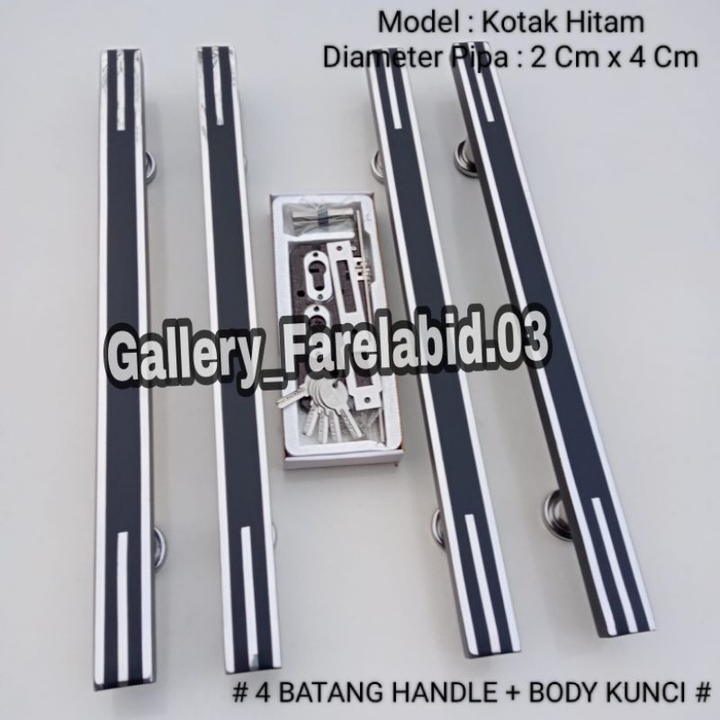 80 Cm Full Set Handle Pintu Rumah Stainless Steel Kotak Jumbo 2 Cm x 4 Cm Gagang Pintu Rumah Modern 45 Cm Set Body Kunci Pegangan Pintu Kupu Tarung Besar Mewah Set Bodi Pelor Tarikan Pintu Rumah Utama Minimalis