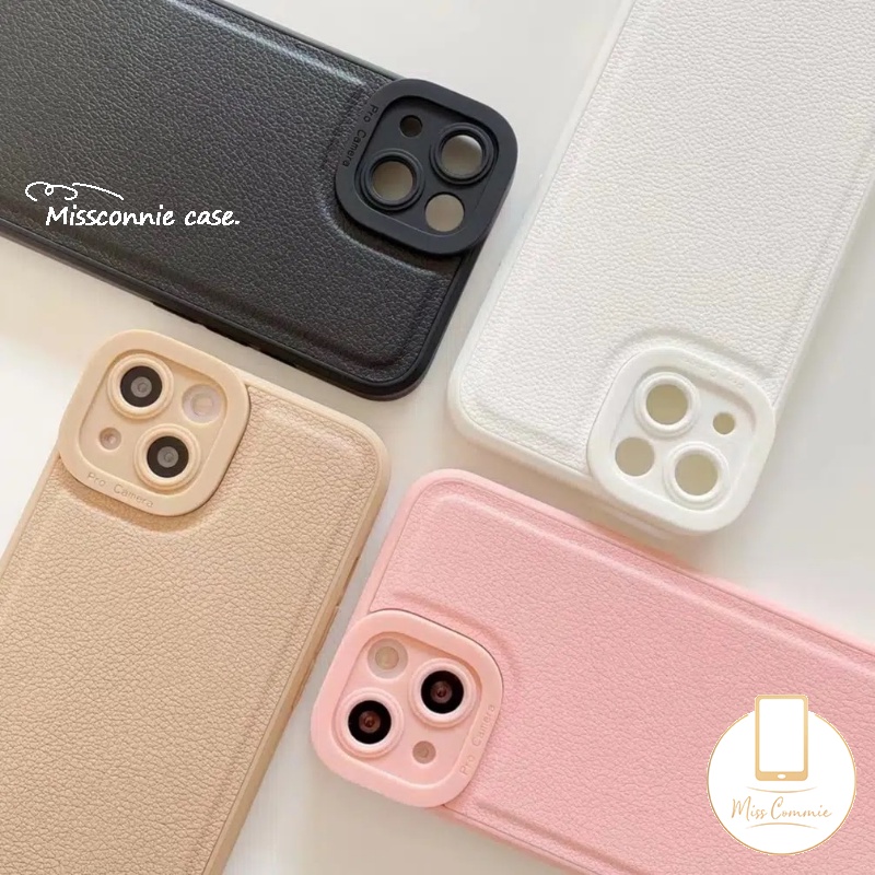 Soft Case Bahan Kulit Imitasi Matte Untuk iPhone 11 Pro MAX 7Plus 8Plus XR 12 13 14 Pro MAX X XS MAX SE 2020