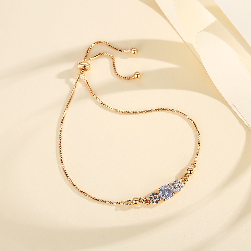 Y740 [COD✔]Gelang Serut Berlian Fashion Wanita Gelang Rantai Titanium Wanita Impor