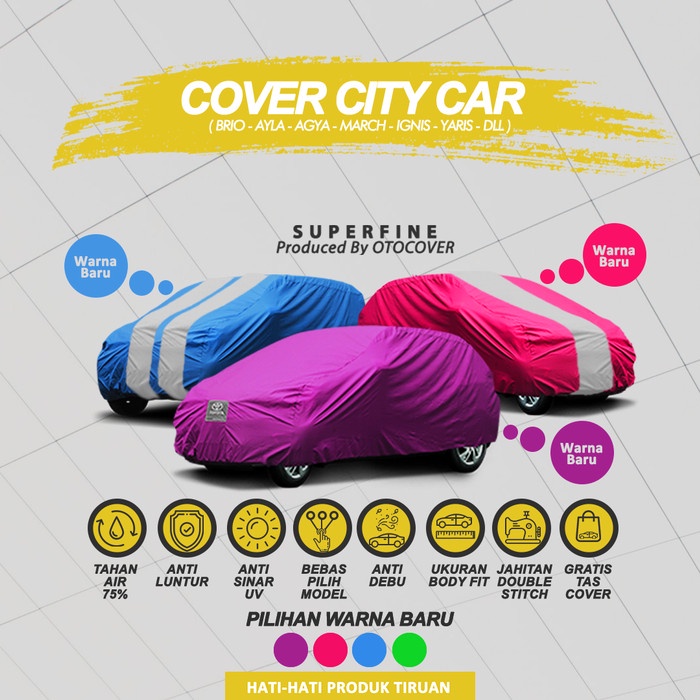 {BEKAS} COVER MOBIL AGYA BRIO JAZZ DATSUN IGNIS YARIS SWIFT ANTI BARET - Putih Limited