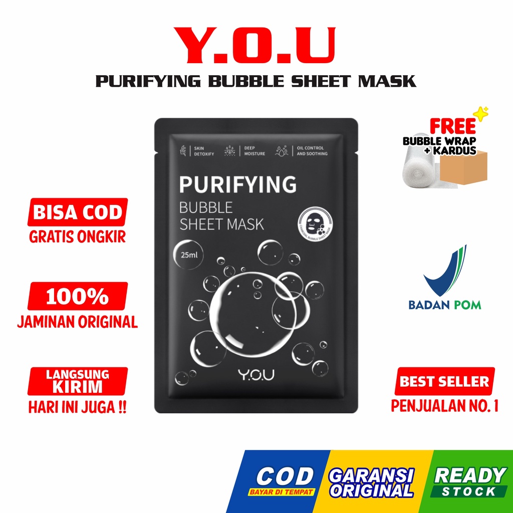 YOU Purifying Bubble Sheet Mask | Masker Wajah Sheet Mask Original by Y.O.U