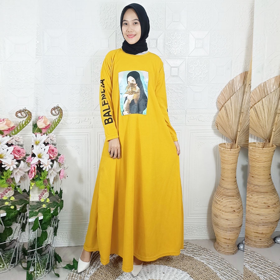 BELLE JUMBO DRESS GAMIS WANITA BERHIJAB SALEHA LONG OVERSIZE BAJU PEREMPUAN GL FASHION