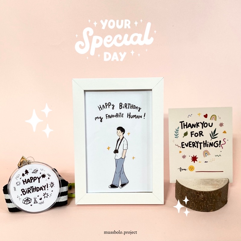 

Birthday boy gift set | hampers ulangtahun | illustration on frame | kado cowok kado valentine | kado anniversary |