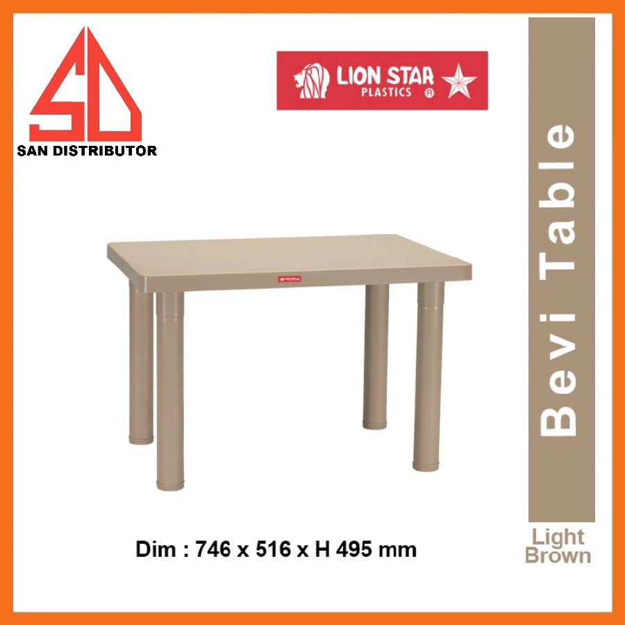 LION STAR Bevi Table/ Meja Plastik MF-2 (746 x 516 x H 495 mm)