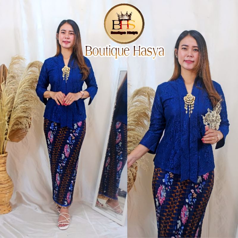 One Set Abaya Kebaya Tunik Encim Modern Kebaya Kartini Kebaya Brukat Encim Kebaya Stelan Terlaris