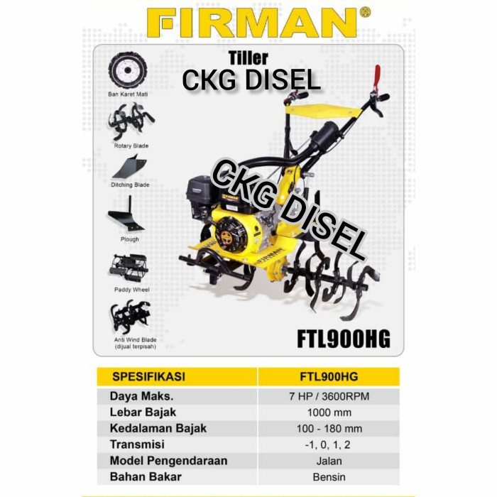{SellerStore} Cultivator Traktor FTL 900 HG FTL 900HG Gear type Limited