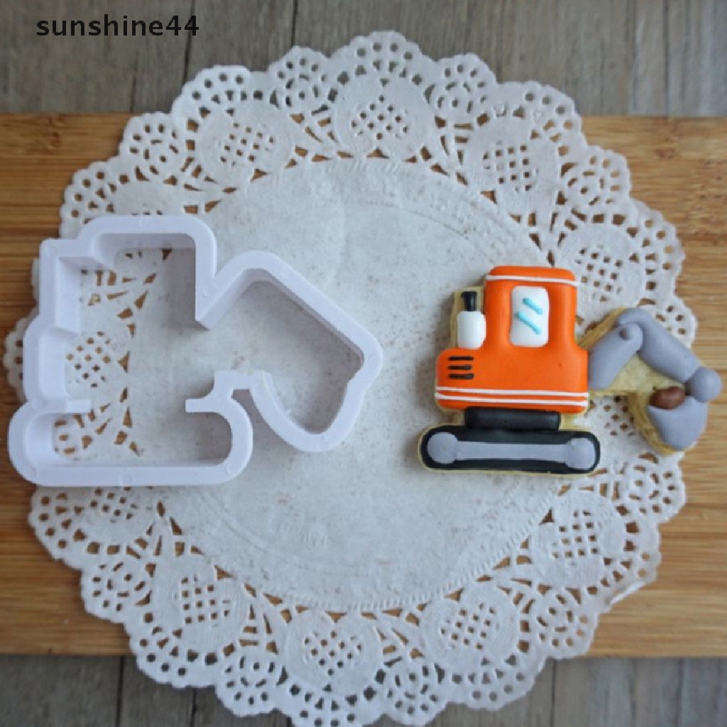 Sunshine 8pcs Cetakan Pemotong Adonan Kue Cookie Desain Mobil Truk DIY