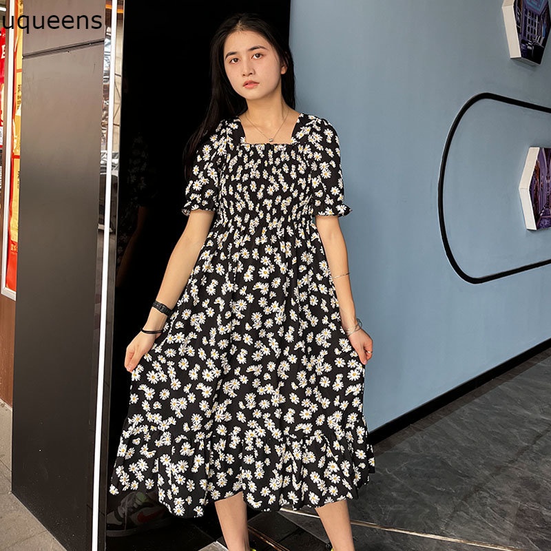 New Floral Mid Dress Korea Gaya pantai Pakai banyak warna