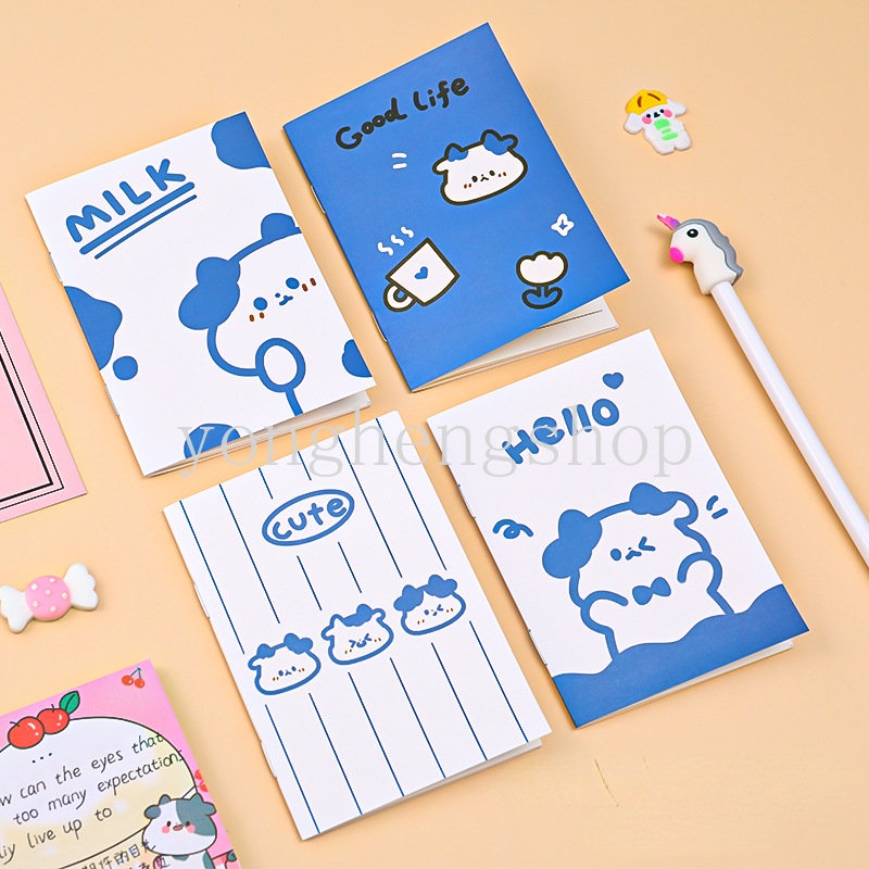 1 / 4pcs Buku Catatan / Jurnal / Memo Saku Mini Portable 64k Untuk Stationery Anak / Sekolah