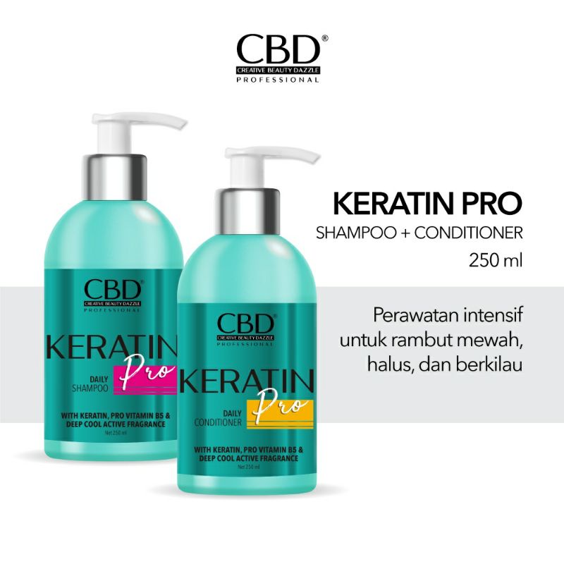 Jual CBD PROFESSIONAL KERATIN PRO DAILY SHAMPO + CONDITIONER KEMASAN ...