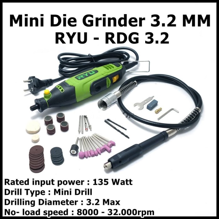 Mesin Bor Gerinda Mini Die Grinder Tuner Set RDG 3.2 RYU