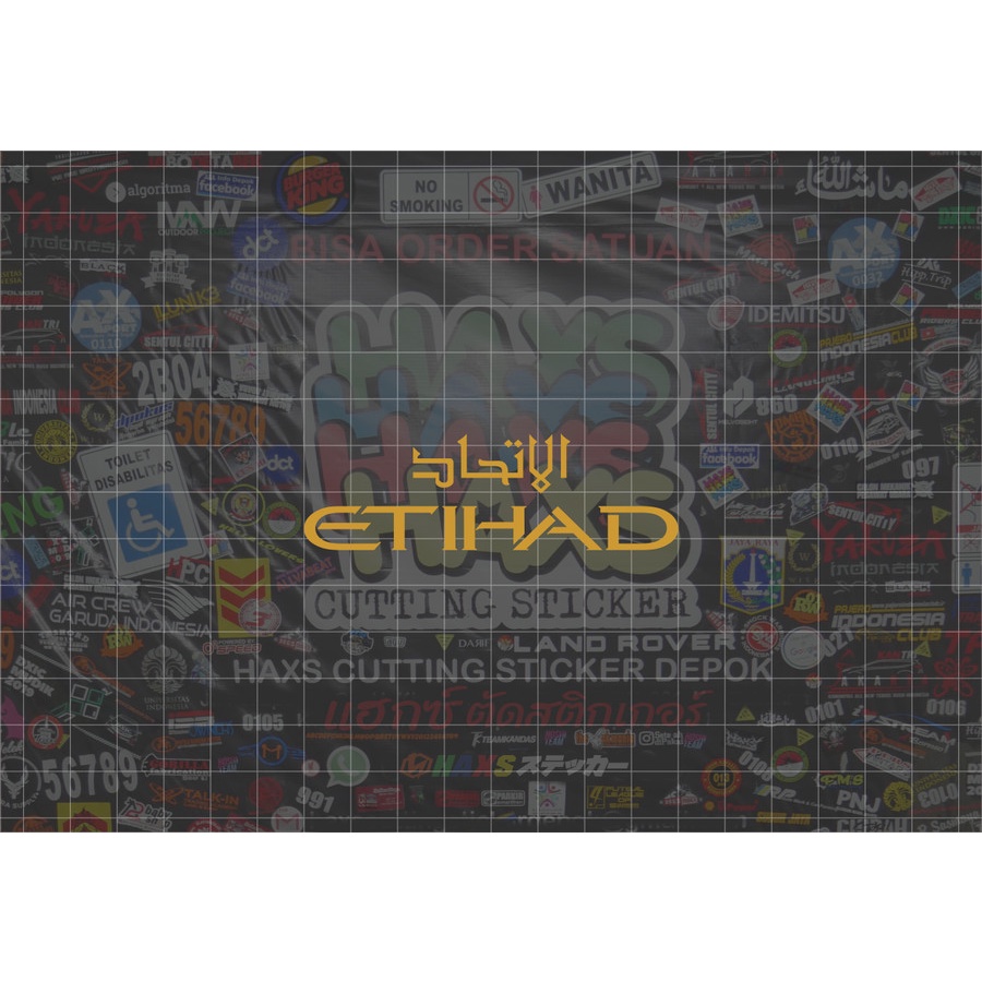 Cutting Sticker Etihad Ukuran 8 Cm Untuk Motor Mobil V2
