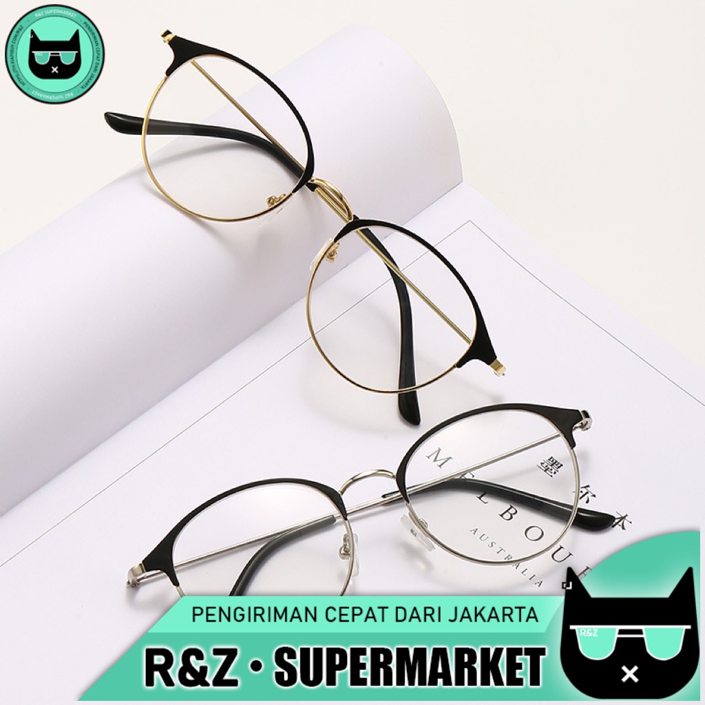 FRAME Kacamata Optik Metal Bulat Ultra Ringan Untuk Pria / Wanita