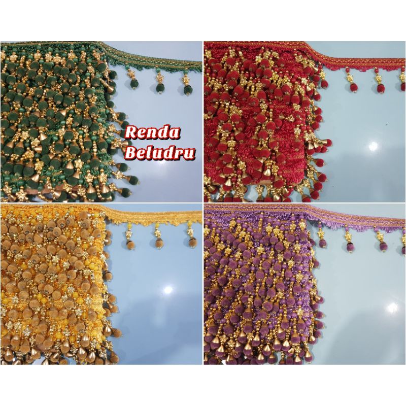 Renda beludru "METERAN", renda poni gorden, rumbai gorden meteran, aksesoris gorden