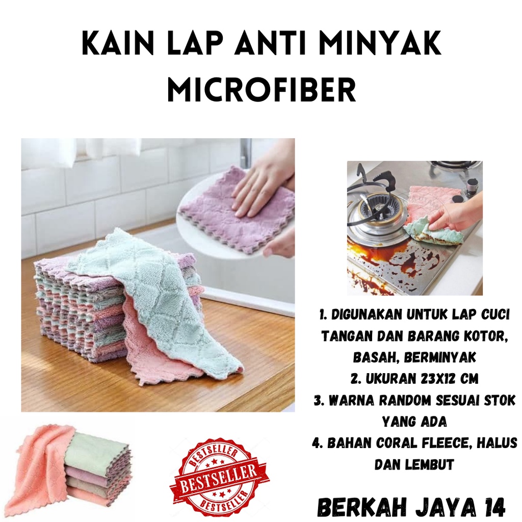 KAIN LAP ANTI MINYAK MICROFIBER BERSIH DAPUR PIRING MEJA PENYERAP SERAP AIR BAHAN TEBAL HARGA MURAH BARANG BERKUALITAS PROMO DISKON TERLARIS