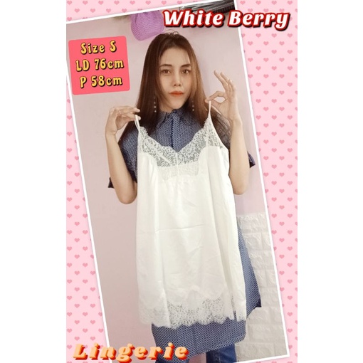 WHITEBERRY S Lingerue baju malam dinas wanita sexy dewasa tidur putih camisol camisole kamisol renda