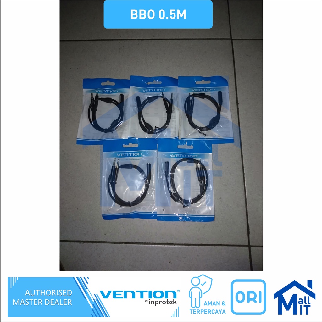( Bisa Cod) Vention Kabel Splitter Audio 3.5mm Female to Audio Mic Male Ferite BBO