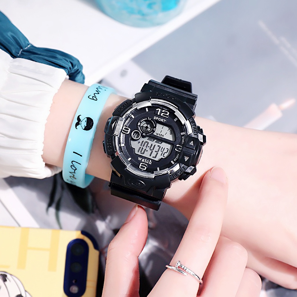 COD✅ Jam Tangan Wanita Pria Digital Rubber Bulat LED Watch Fashion Remaja Gaya Sport Harga Grosir   S1249