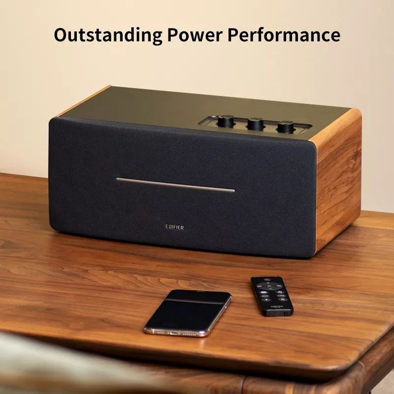 EDIFIER D12 Speaker Bluetooth 5.0 Wooden enclosure support AUX Line in input Theater and music sound stage selection