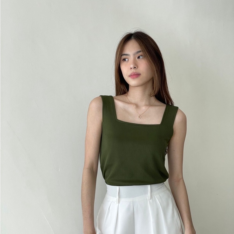 Luna Basic Tank top – Ocha Wear | Tanktop Camisole | Atasan Wanita | Korean Premium Knit Top