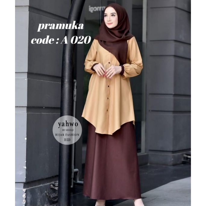 SETELAN PRAMUKA GURU WANITA BY  YAHWO/BAJU KERJA WANITA/SETELAN ROK PRAMUKA GURU/BAJU GURU/BAJU DINAS/BAJU KERJA WANITA/BAJU KURUNG/SETROK WANITA TERBARU DAN TERLARIS/SETELAN ROK TUNIK PRAMUKA/YAHWO BY SHIDQI ORIGINAL