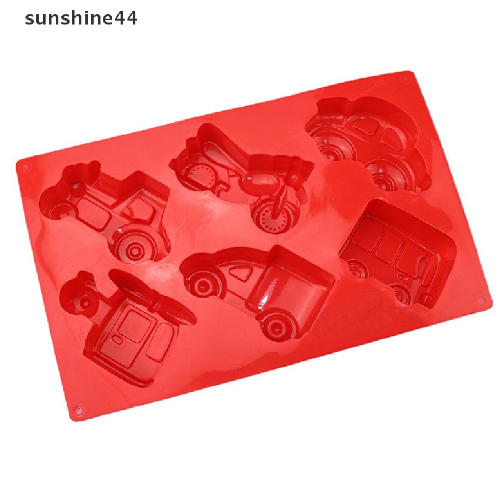 Sunshine 6pcs Cetakan Kue Bentuk Transportasi / Pesawat / Motor / Mobil / bus