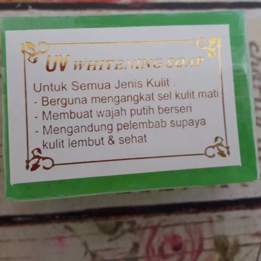 READY  SABUN UV WHITENING / UV Whitening Soap - HIJAU BPOM