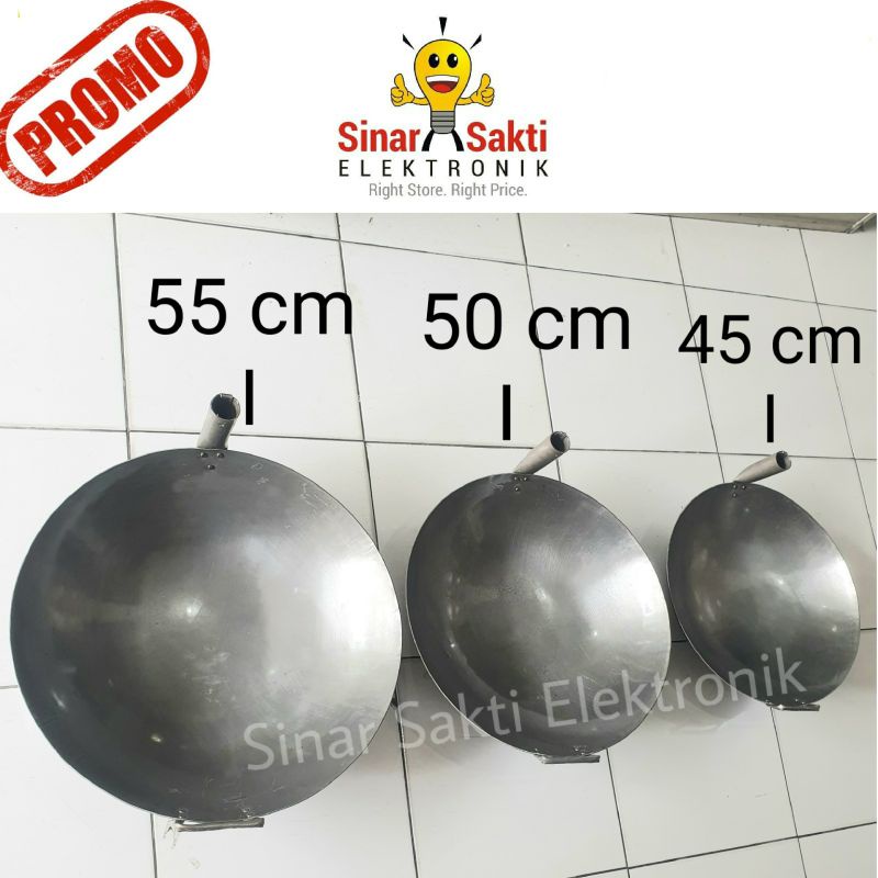 Wajan Nasgor Nasi Goreng diameter 55cm 55 cm Penggorengan Besar Dari Baja Putih
