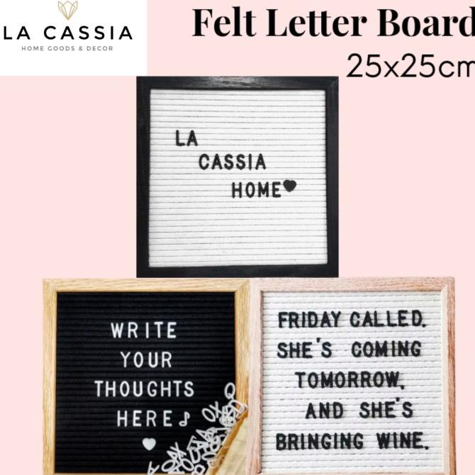 

[COD] Letter Board Baby Felt Wood 25x25cm Black White TERMURAH Kode 9