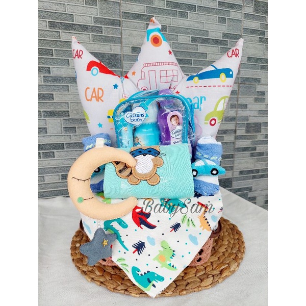 Hampers Bayi Newborn Parcel Keranjang || Kado Kelahiran Bayi Unisex Bayi Perempuan dan Bayi Laki-laki || Parcel Bayi Keranjang Plastik Murah