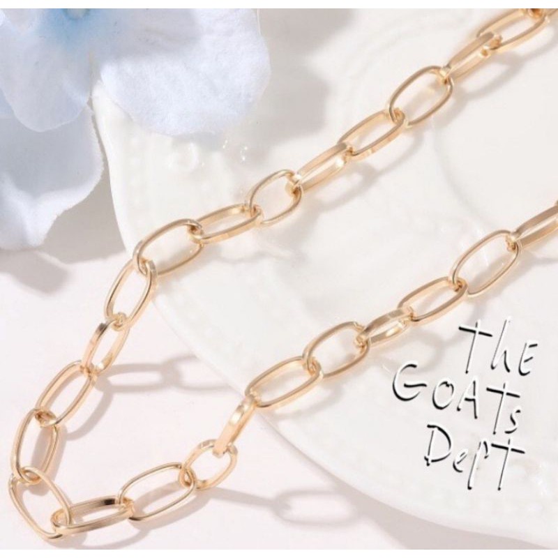The Goats Dept Gold Chain Choker / tgd114 kalung leher choke emas stainless titanium pria wanita uni