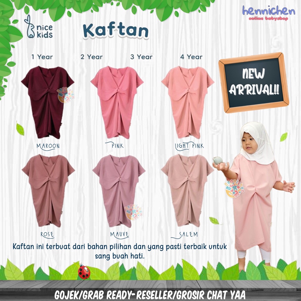 NICE KIDS NICEKIDS KAFTAN DRESS TERUSAN ANAK PEREMPUAN PAKAIAN MUSLIM ANAK 1-4 TH