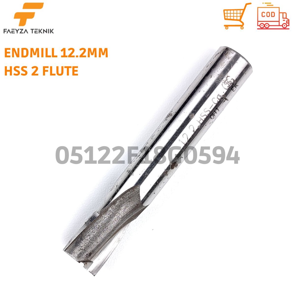 Endmill 12.2mm 2 Flute Hss OSG Bukan Carbide