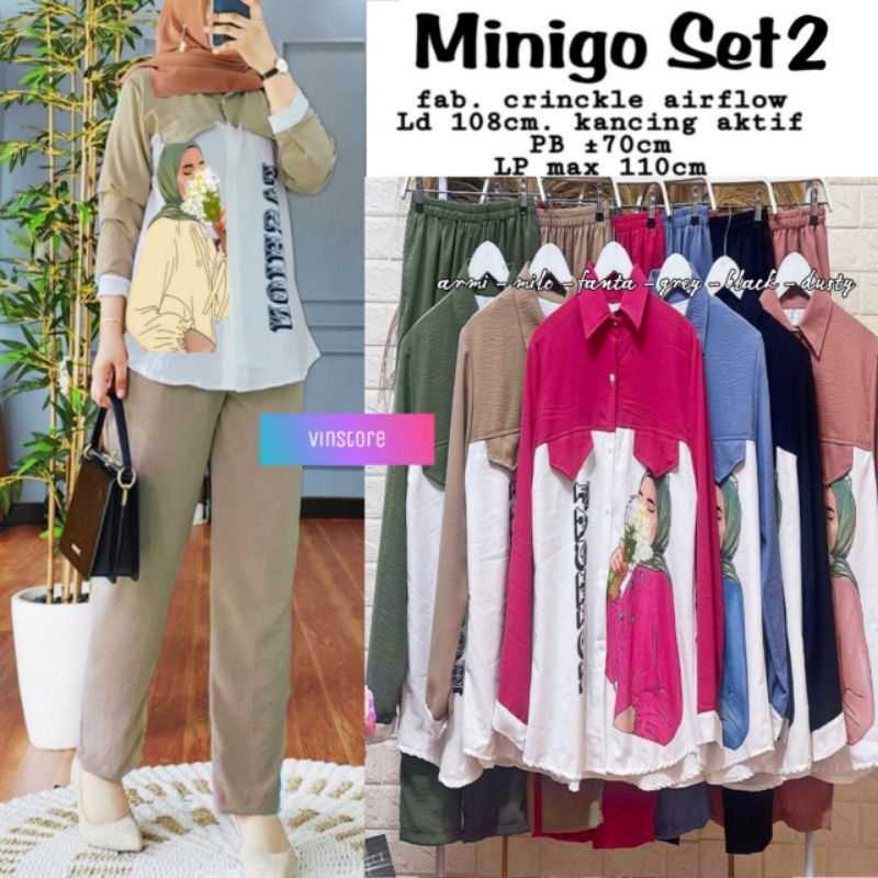 MINIGO SET/FREE BROSS/SETELAN CRINKLE AIRFLO SABLON/SETELAN CRINKLE KEKINIAN LD 110CM