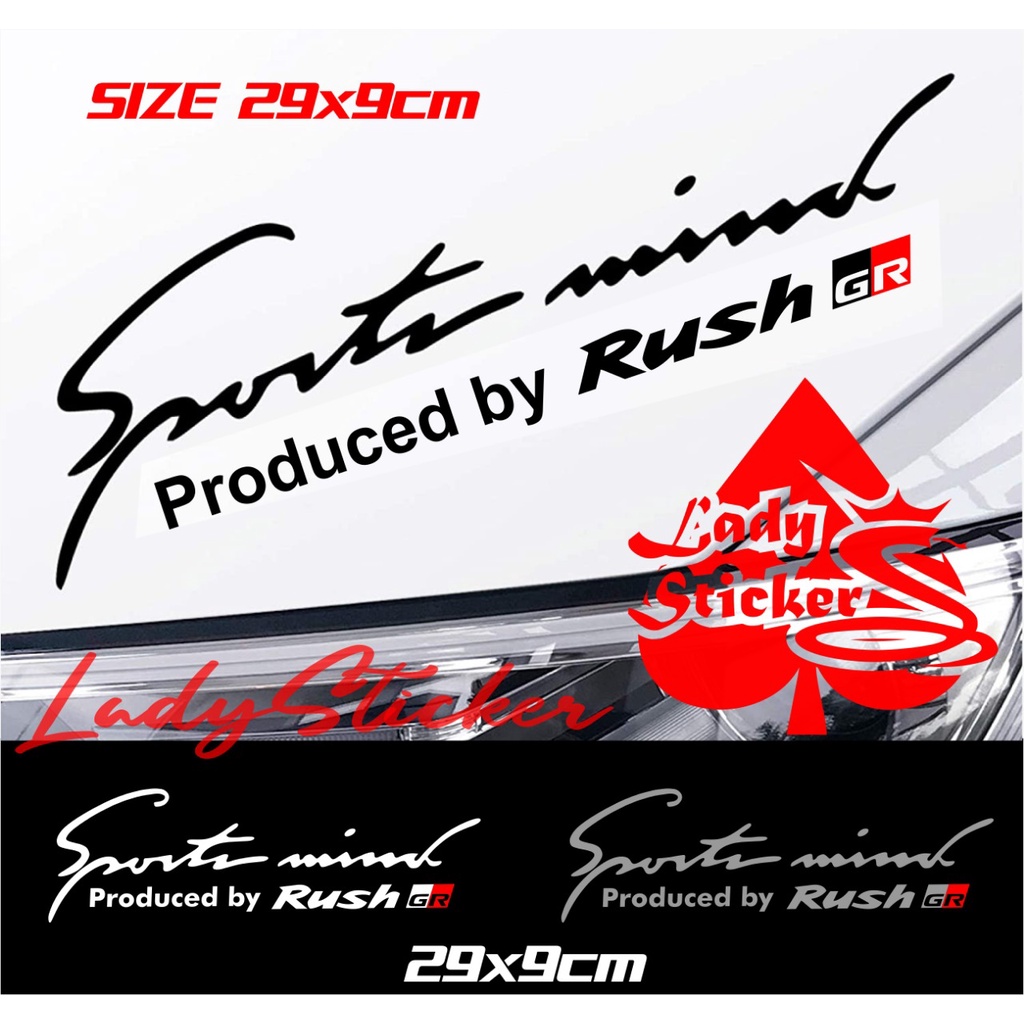 STICKER STIKER RUSH GR STICKER SPORTMIND KAP MOBIL TOYOTA RUSH GR RACING