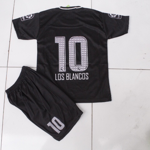 BISA COD SABLON NAMA SETELAN BOLA ANAK REALMADRID HITAM USIA 6-13THN