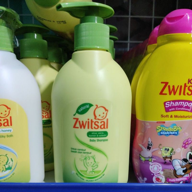 Zwitsal 300 ml pump pumping baby bath minyak telon hair body wash rich honey milk sabun cair switsal sweetsal