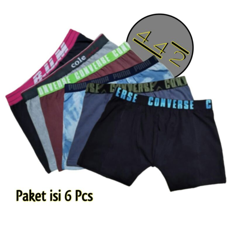 Celana dalam pria Boxer isi 6 Pcs