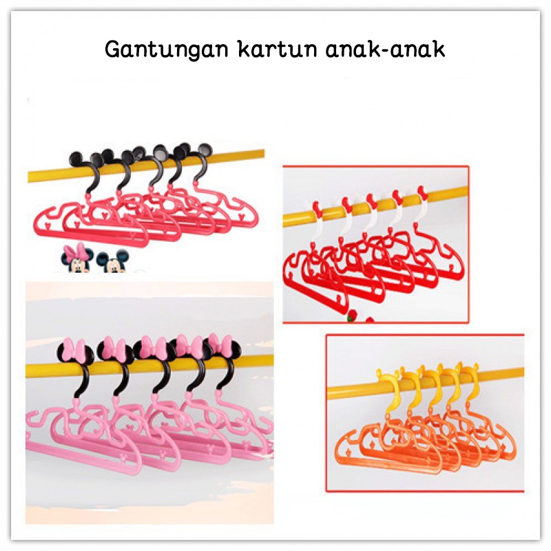 Hanger Setelan Anak/Gantungan Baju Anak Motif Miky &amp; HK/Hanger Baby Display Anak B291