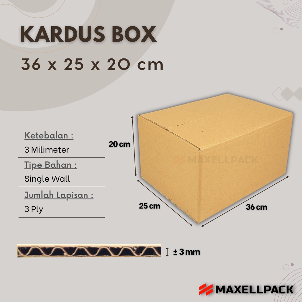 

Kardus Karton Box 36x25x20 CM Dus Kotak Packing Packaging Polos